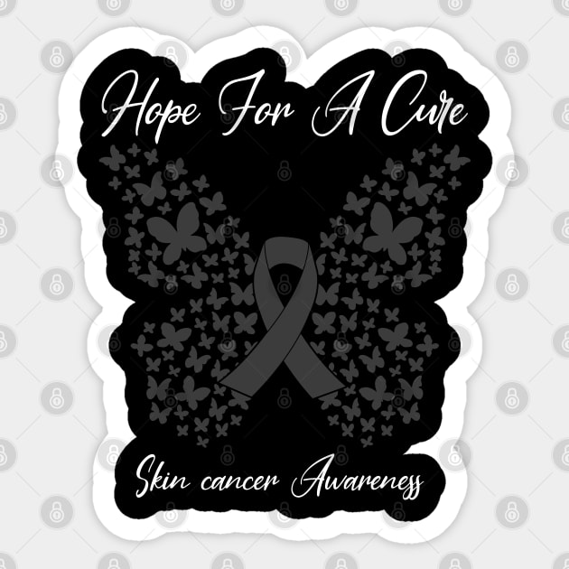 Hope For A Cure Butterfly Gift 3 Skin cancer Sticker by HomerNewbergereq